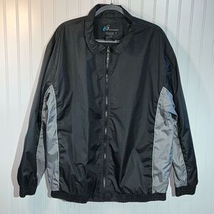 IS Apparel Windbreaker Jacket Mens XLarge Gray Long Sleeve CabinCore GrandpaCore